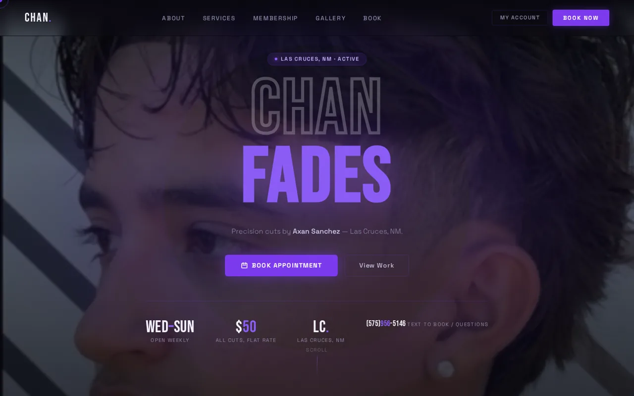 Chan Fades barber website